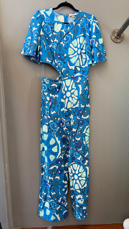 Cutout Print Jumpsuit
