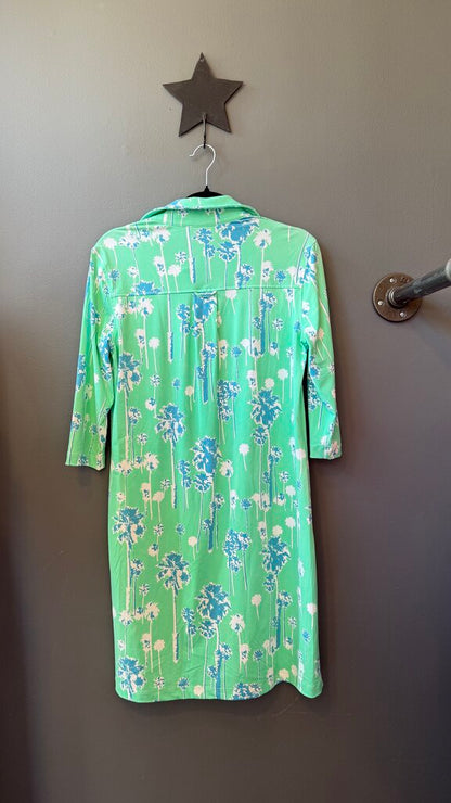 Pocket Palm Tree Popover Shirtdress