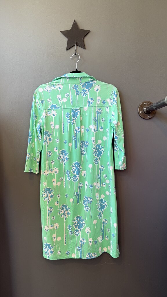 Pocket Palm Tree Popover Shirtdress
