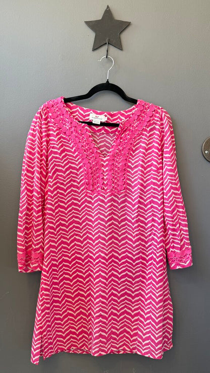 Dot Trim Tissue Coverup Tunic