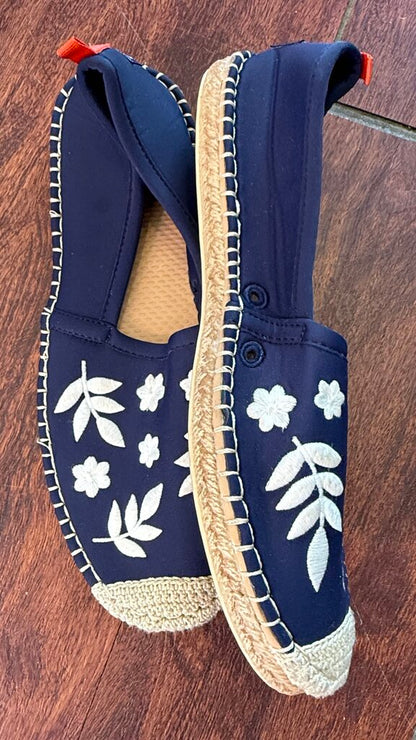 Embroidered Neoprene Espadrilles
