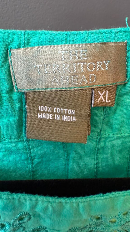 Eyelet Trim Sleeveless Top