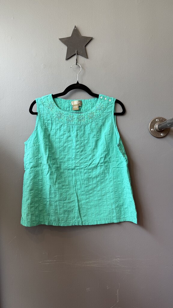 Eyelet Trim Sleeveless Top