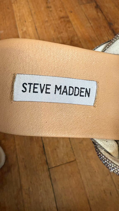 Rhinestone Braided Flat Sandals