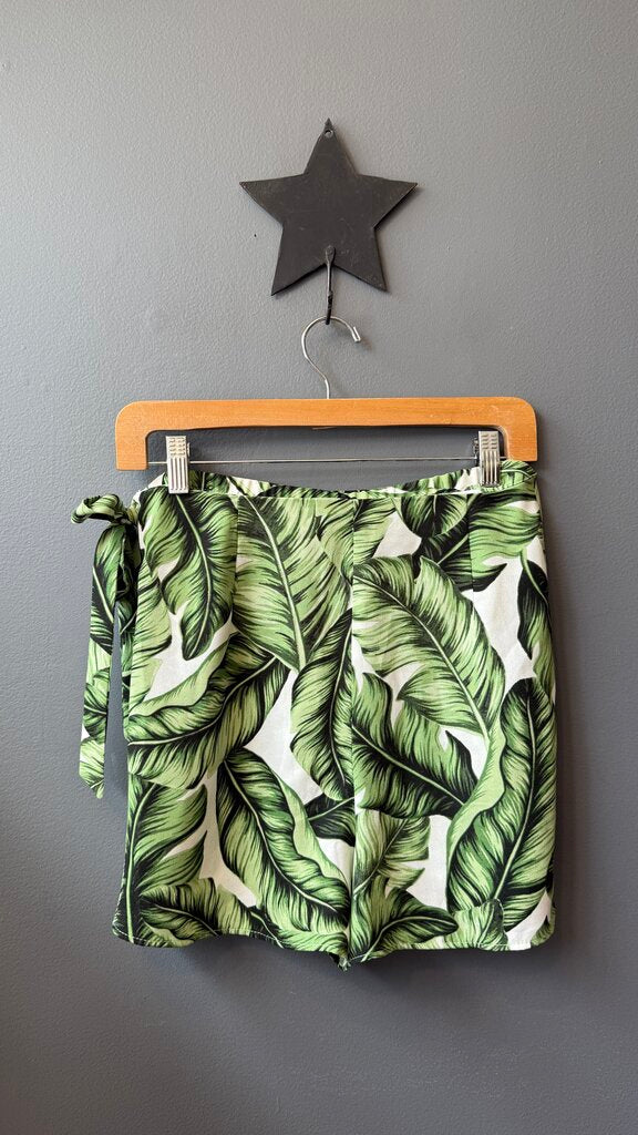 Palm Print Wrap Skort