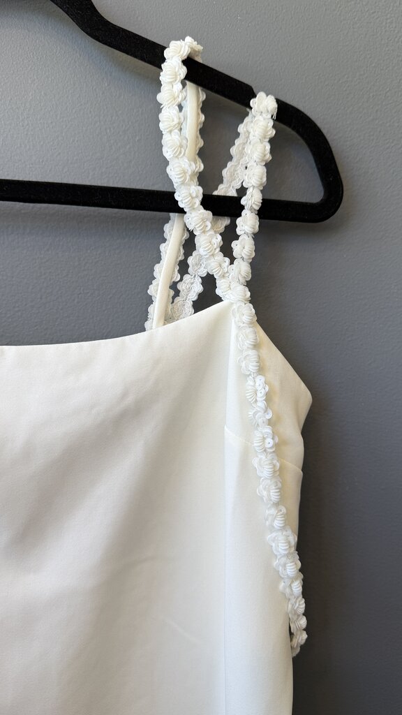 Flower Sequin Strap Sheath Midi Dress