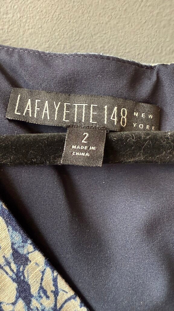 Linen Surplice Full Skirt Dress