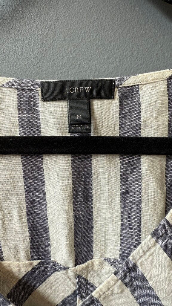 Linen Cotton Stripe Shift Dress