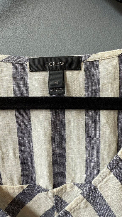 Linen Cotton Stripe Shift Dress