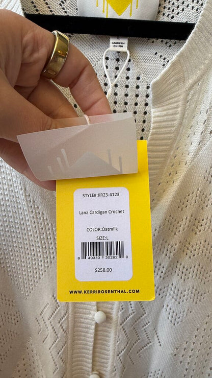 Lana Crochet Long Cardigan Sweater