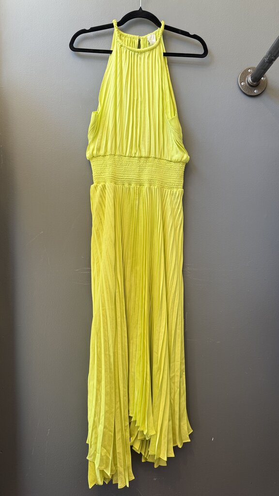 High Neck Pleated Midi Dress