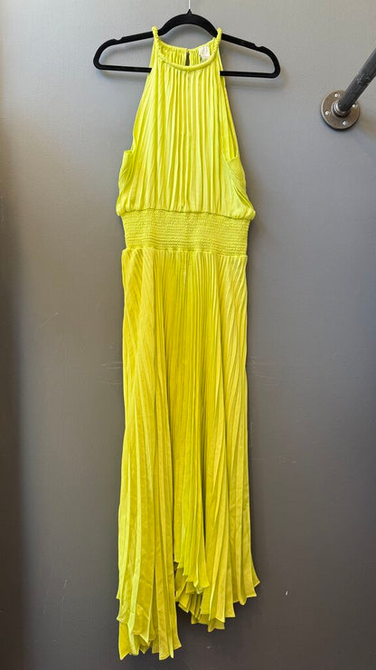 High Neck Pleated Midi Dress