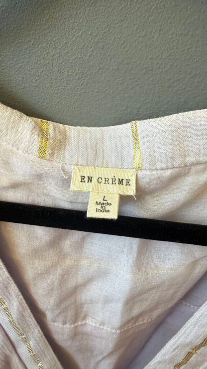 Gold Stripe Gauze Dress