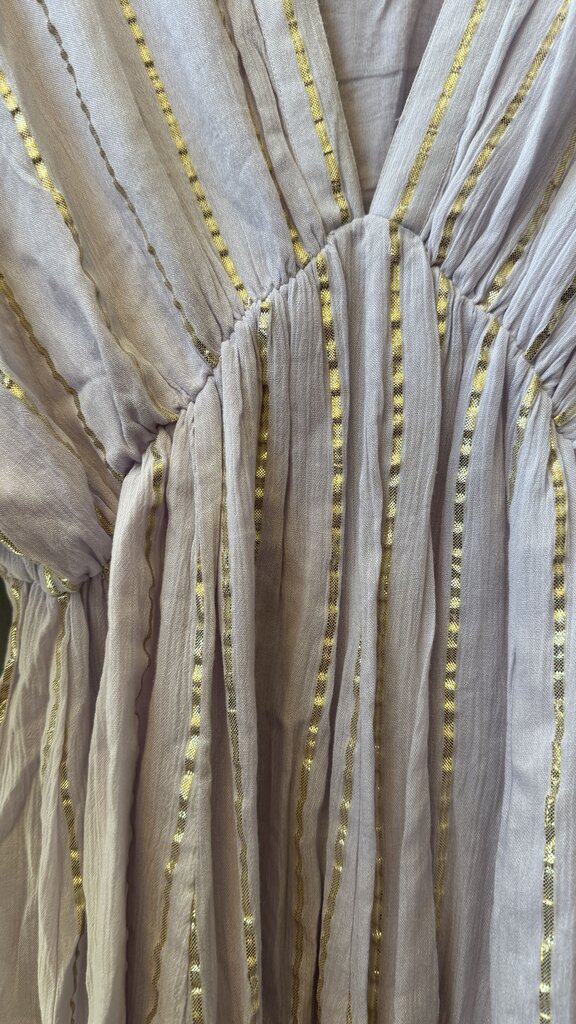 Gold Stripe Gauze Dress