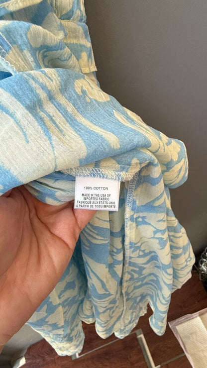 Cotton Elastic Waist Midi Dress