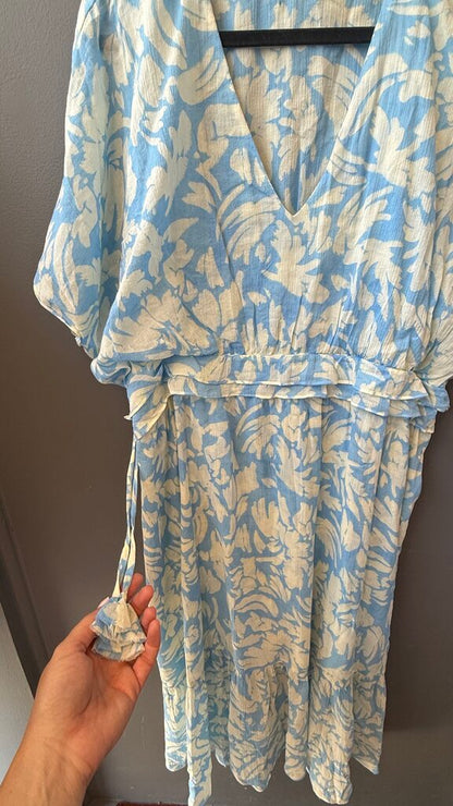 Cotton Elastic Waist Midi Dress