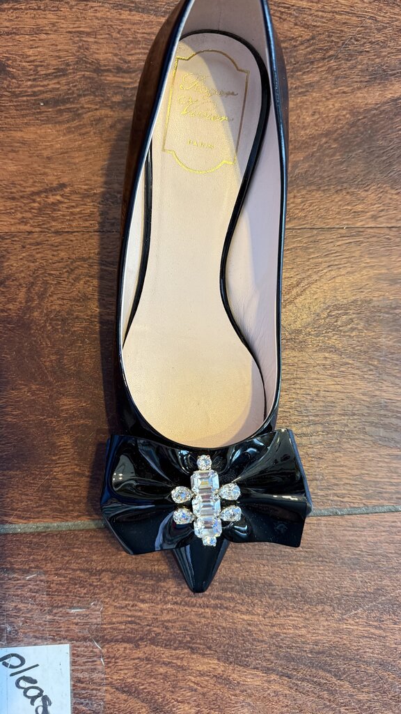 Gem Bow Patent Block Heels