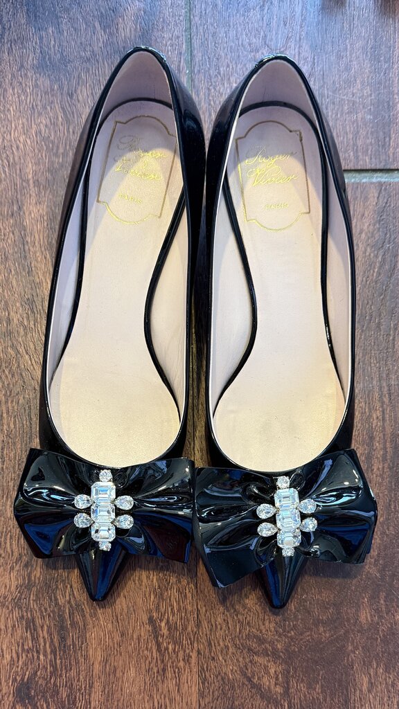 Gem Bow Patent Block Heels