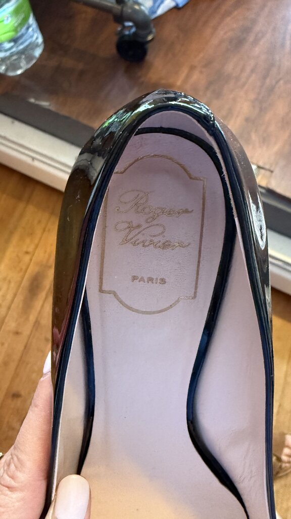 Gem Bow Patent Block Heels