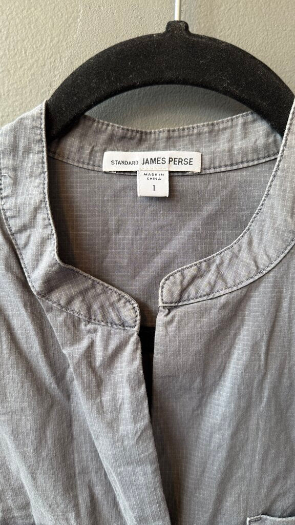 Cotton Fine Check Button Up Tunic