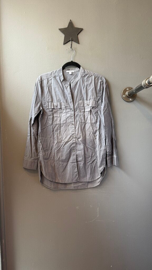 Cotton Fine Check Button Up Tunic