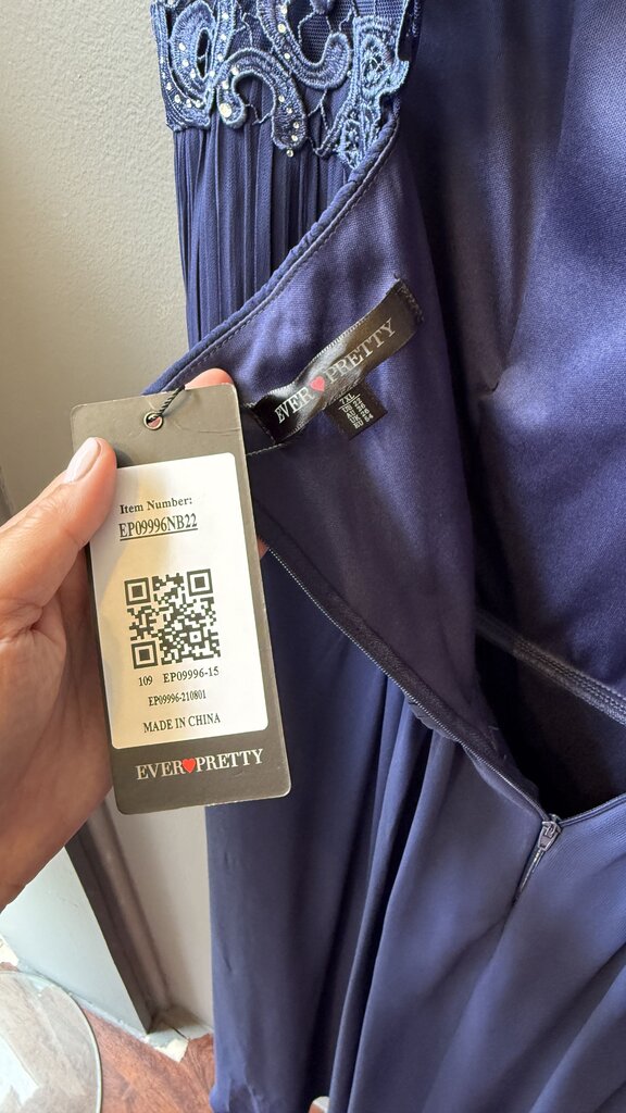 Lace Neckline Chiffon Gown