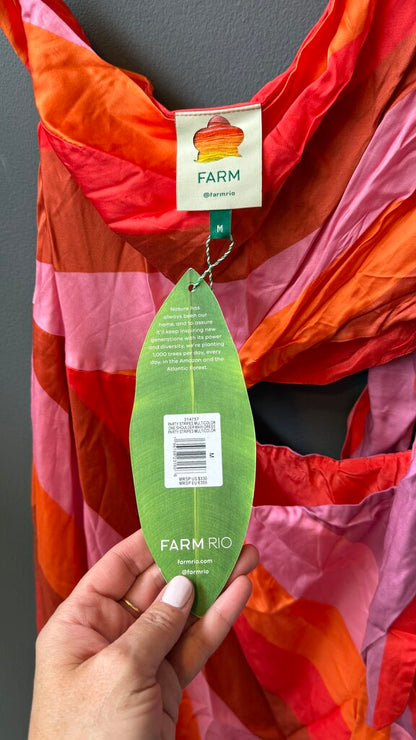 One Shoulder Stipe Cutout Midi Dress