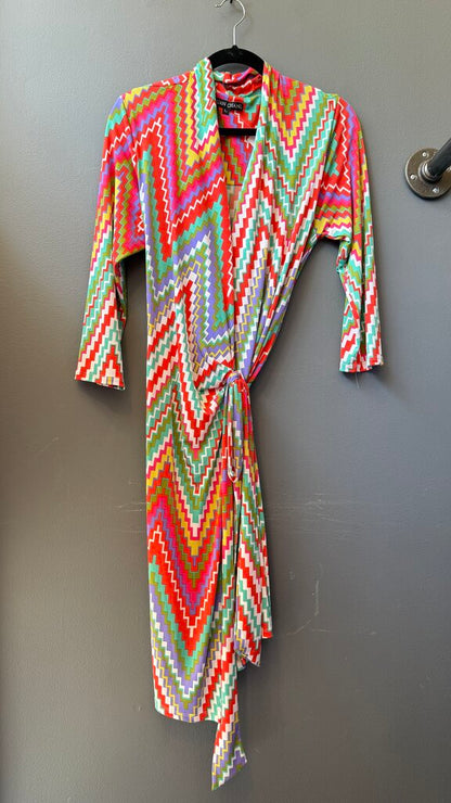 Step Print Wrap Dress