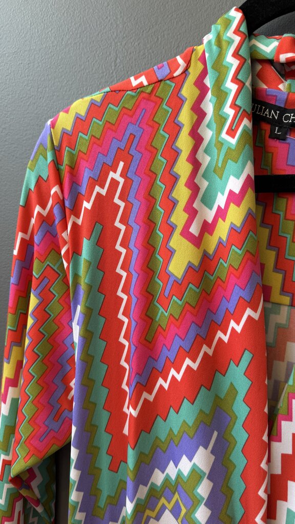 Step Print Wrap Dress