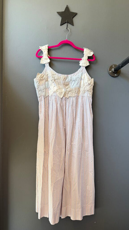 Bow Striped Midi Dress