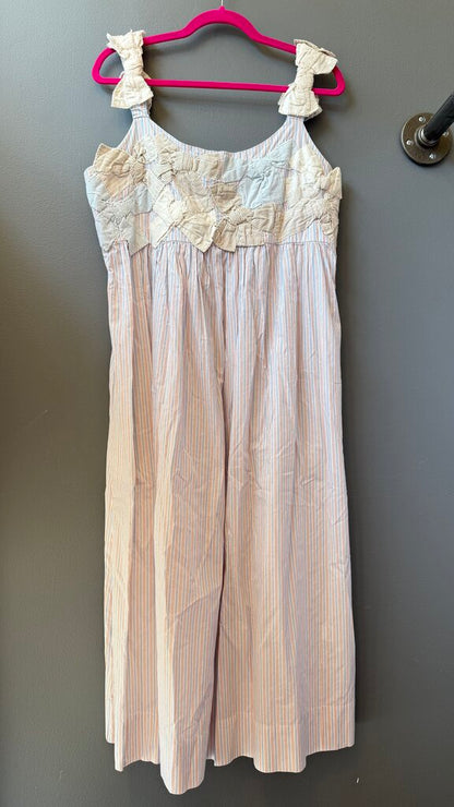 Bow Striped Midi Dress