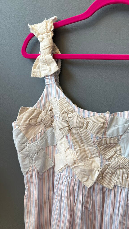 Bow Striped Midi Dress