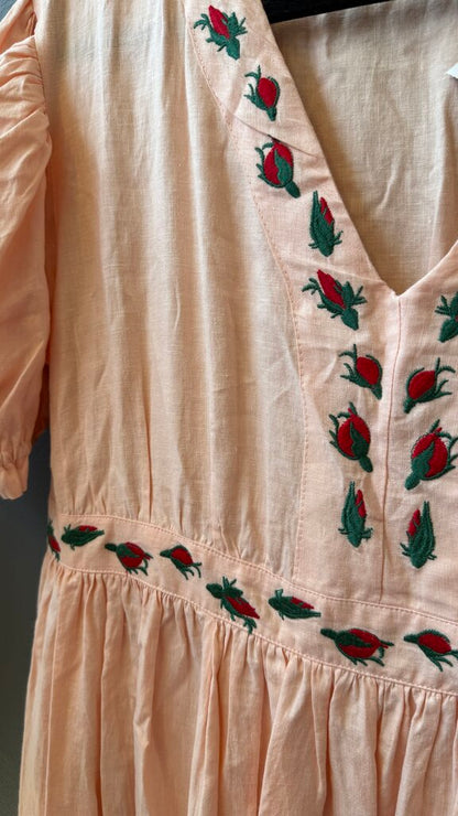 Embroidered Linen Maxi Dress