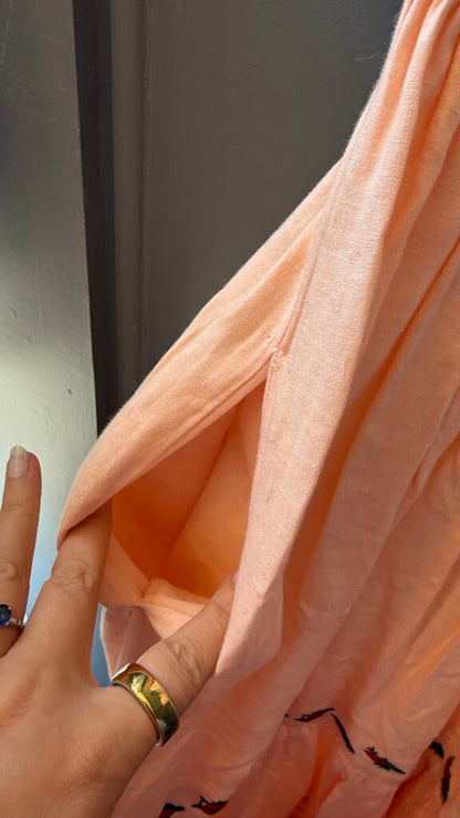 Embroidered Linen Maxi Dress