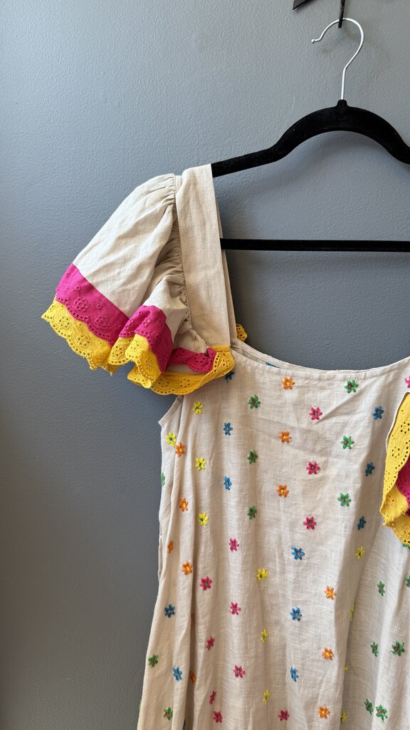 Embroidered Flower Maxi Dress