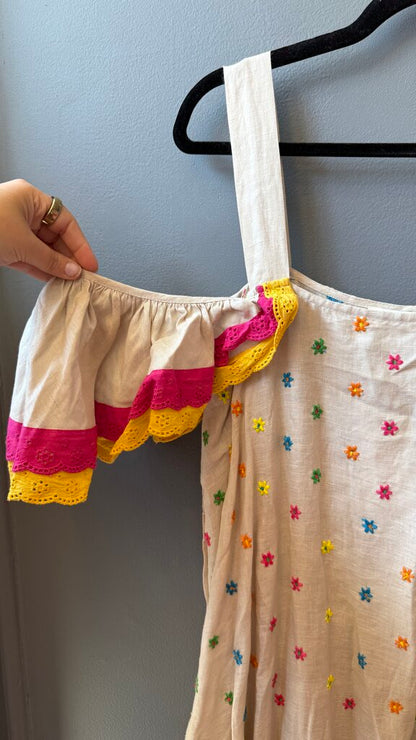 Embroidered Flower Maxi Dress