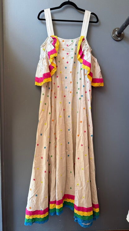 Embroidered Flower Maxi Dress