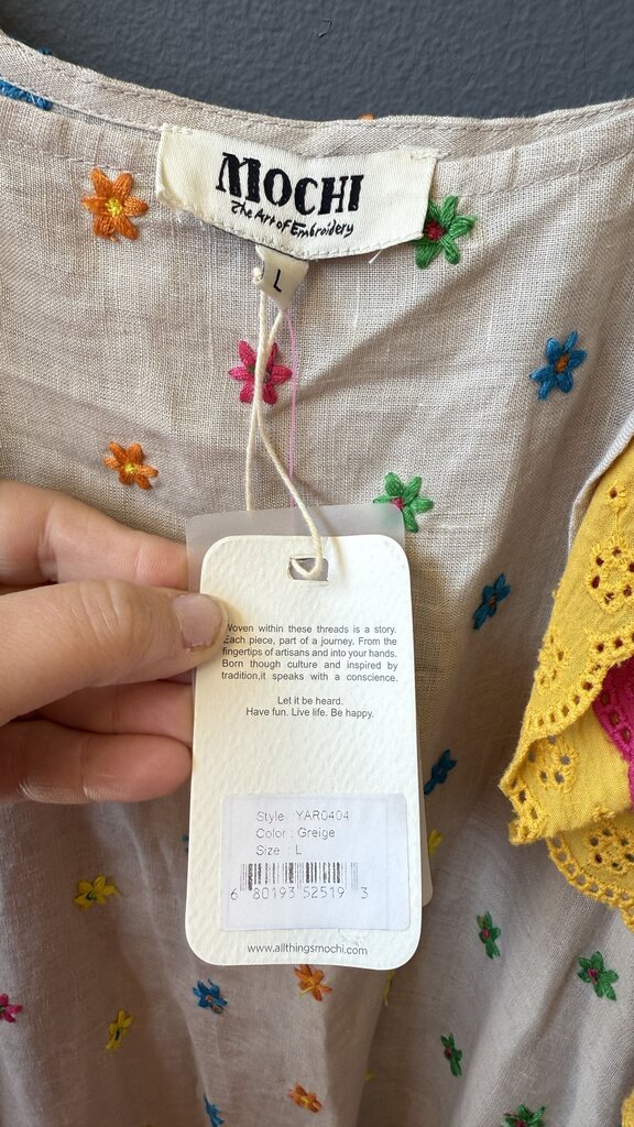 Embroidered Flower Maxi Dress