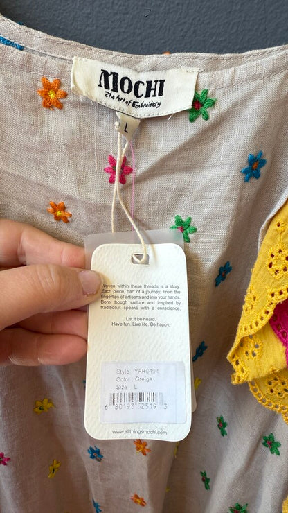 Embroidered Flower Maxi Dress