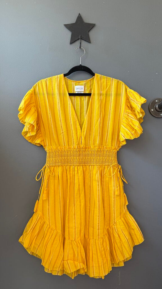 Stripe Smock Waist Mini Dress