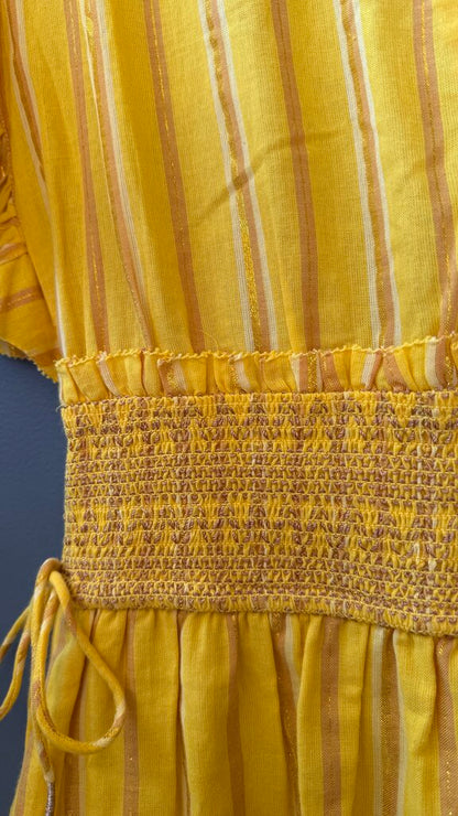 Stripe Smock Waist Mini Dress