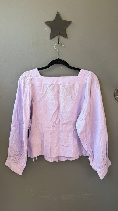 Square Neck Linen Blouse