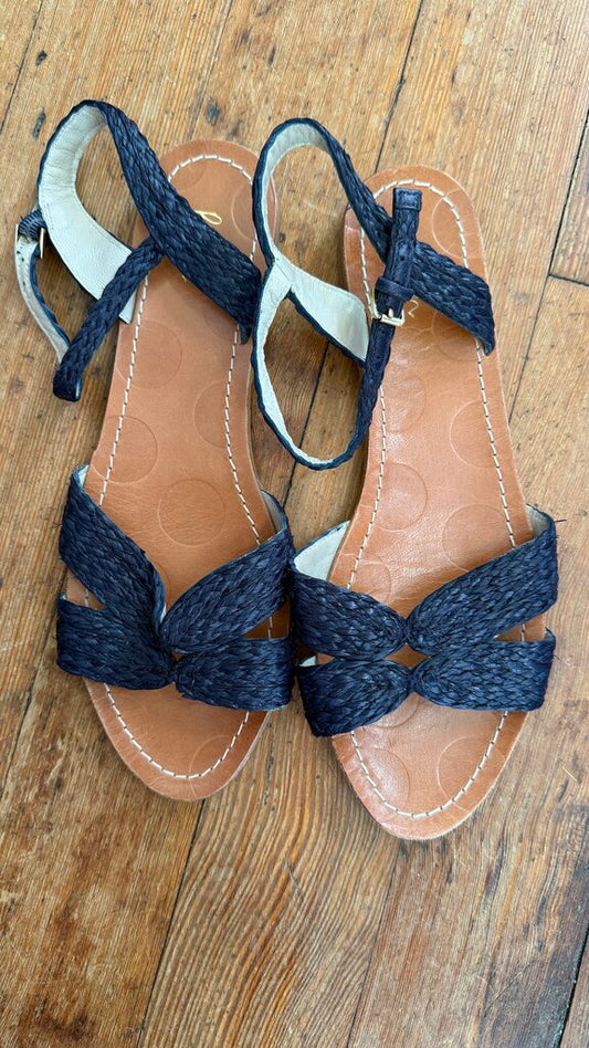 Raffia Ankle Strap Sandals