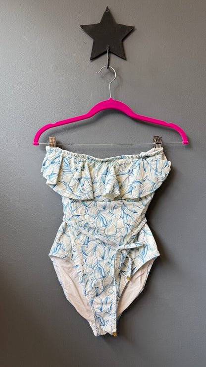 Print Ruffle One Piece Swimsuit