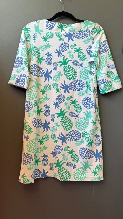 Stretch Pineapple Print Shift Dress