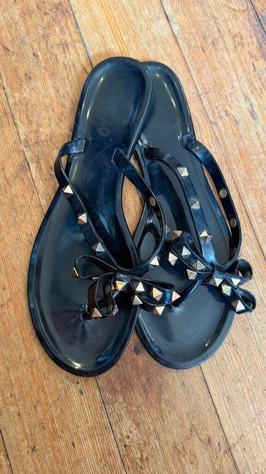 Stud Bow Jelly Sandals