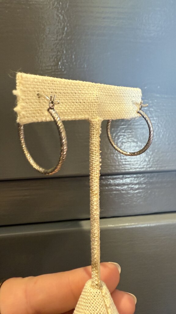 Sterling Hollow Hoops