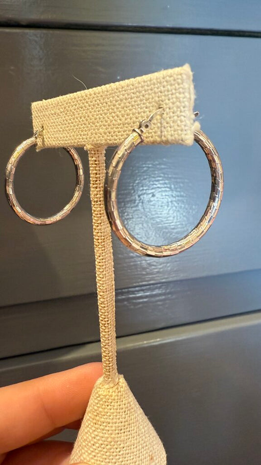 Sterling Hollow Hoops