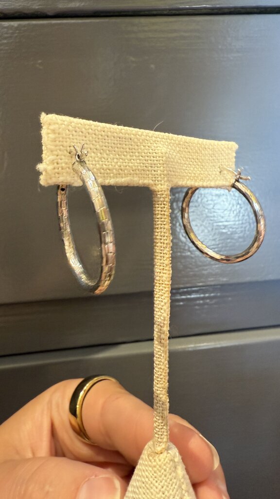 Sterling Hollow Hoops