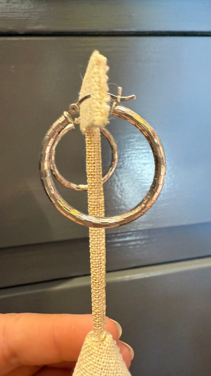 Sterling Hollow Hoops